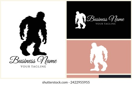 silhouette bigfoot vector logo template