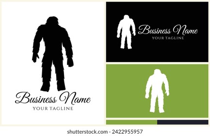 silhouette bigfoot vector logo template