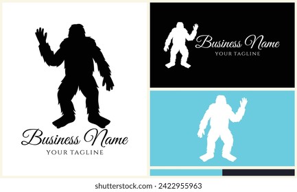 silhouette bigfoot vector logo template