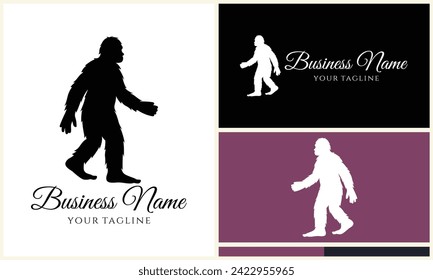 silhouette bigfoot vector logo template