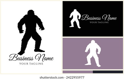 silhouette bigfoot vector logo template