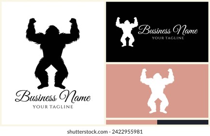 silhouette bigfoot vector logo template