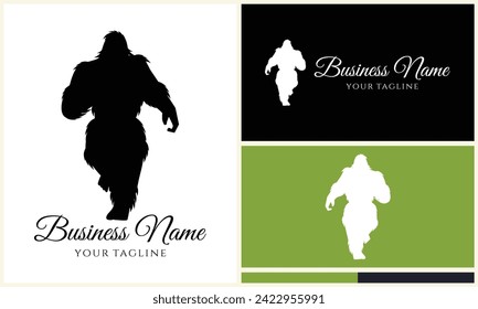 silhouette bigfoot vector logo template