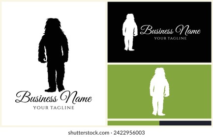 silhouette bigfoot vector logo template