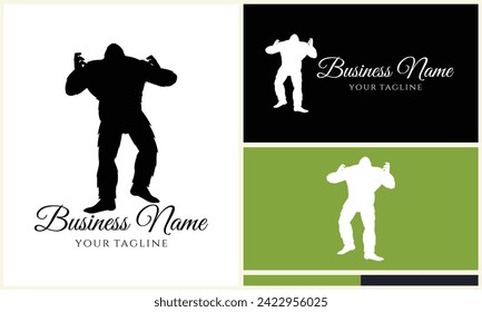 silhouette bigfoot vector logo template