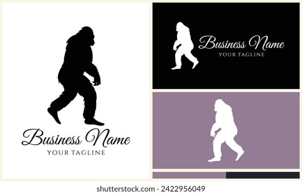 silhouette bigfoot vector logo template