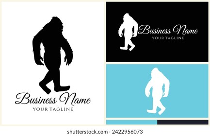 silhouette bigfoot vector logo template