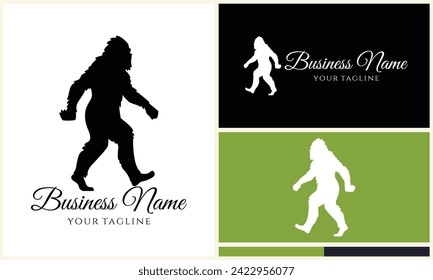 silhouette bigfoot vector logo template