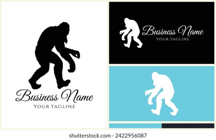 silhouette bigfoot vector logo template