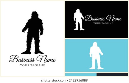 silhouette bigfoot vector logo template