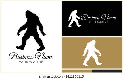 silhouette bigfoot vector logo template