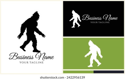 silhouette bigfoot vector logo template