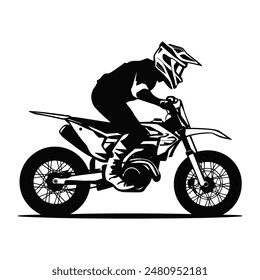 silhouette of a biker , racing biker vector illustration