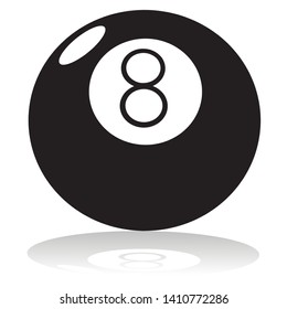 Silhouette of a billiard ball number eight.