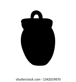 Silhouette bin doodle icon. Hand drawn black sketch. Sign symbol. Decoration element. White background. Isolated. Flat design. Vector cartoon illustration.