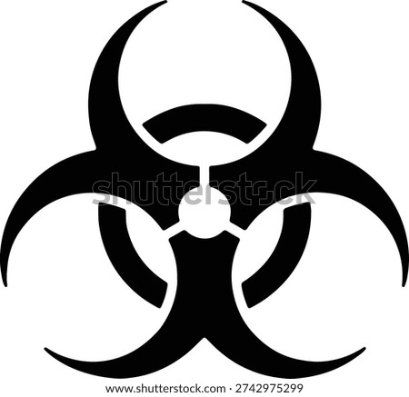 silhouette biohazard warning symbol icon for safety and medical industry vector design