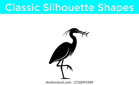 Silhouette of a bird with branch Vector