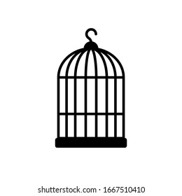 A silhouette of bird cage. Isolated Vector Illustration