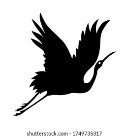 Silhouette eines Vogels in Flugvektorgrafik 