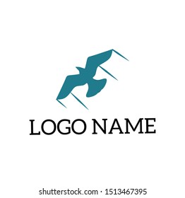 silhouette of bird flying logo template vector