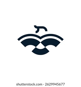 silhouette of a bird flying up logo vector