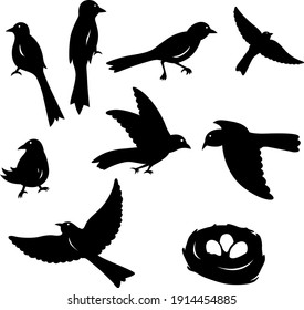 Silhouette bird illustration vector for icon or anything 