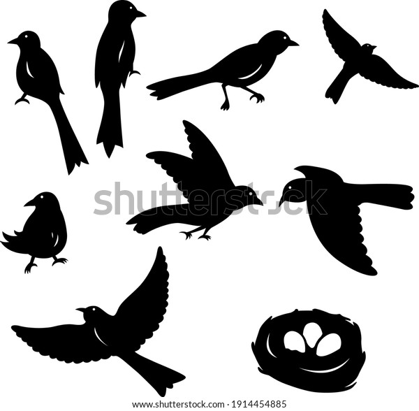 Silhouette\
bird illustration vector for icon or anything\

