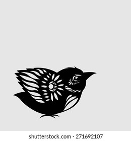 silhouette bird isolated on white background for your design