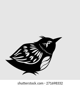 silhouette bird isolated on white background for your design