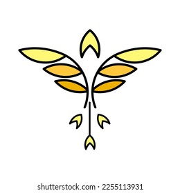 silhouette of a bird and leaf logo icon