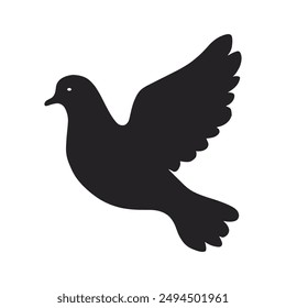 silhouette bird logo design, simple hand drawn and linocut style, bird silhouette illustration