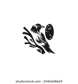 Silhouette bird logo design vector