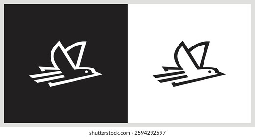 Silhouette bird logo design vector