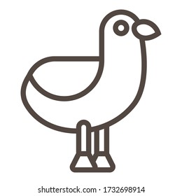 silhouette of a bird on white background. funny icon. in linear style
