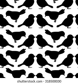 silhouette bird pattern seamless