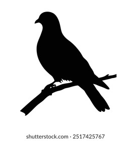 A silhouette of a bird perched on a branch, emphasizing simplicity and nature.