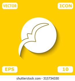 Silhouette of the bird at sunset. Vector