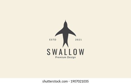 silueta pájaro deglución mosca simple símbolo de logotipo icono vector gráfico ilustración