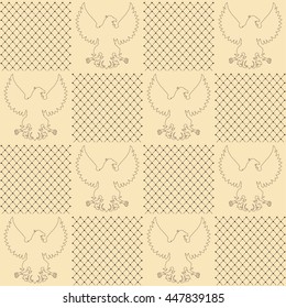 the silhouette of a bird, the symbol of eagles pattern, vintage eagles, vintage Royal vector seamless texture with eagle pattern