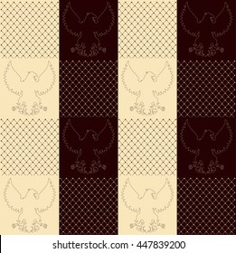 the silhouette of a bird, the symbol of eagles pattern, vintage eagles, vintage Royal vector seamless texture with eagle pattern