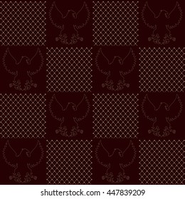 the silhouette of a bird, the symbol of eagles pattern, vintage eagles, vintage Royal vector seamless texture with eagle pattern