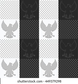the silhouette of a bird, the symbol of eagles pattern, vintage eagles, vintage Royal vector seamless texture with eagle pattern