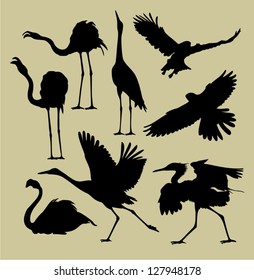 silhouette of birds