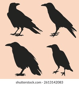 Silhouette Birds Minimalist Vector Illustration of Birds in Flight.
