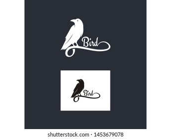 silhouette birds relax on the branches