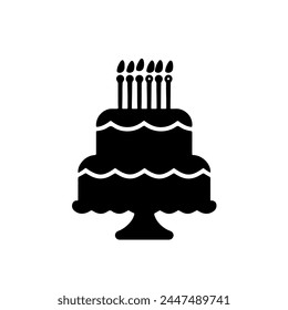 silhouette of a birthday cake