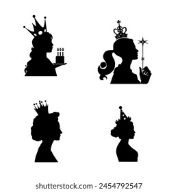 
silueta de una reina de cumpleaños