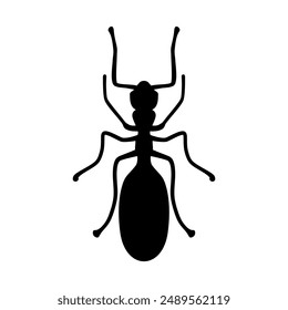 Silhouette black ant isolated on a white background, an insect that often appears around us and occurs because of poor hygiene.