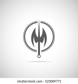 Silhouette black - axe, abstract icon - axe