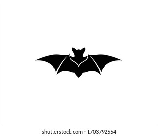 silhouette of black bat animal logo vector